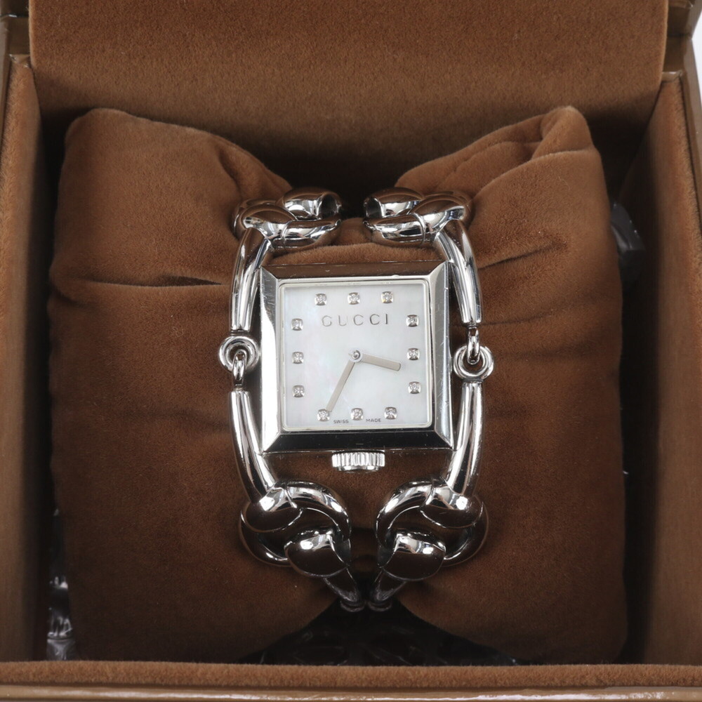 Gucci Signoria Diamond Shell Watch, Silver, Brand, Working, Women's
